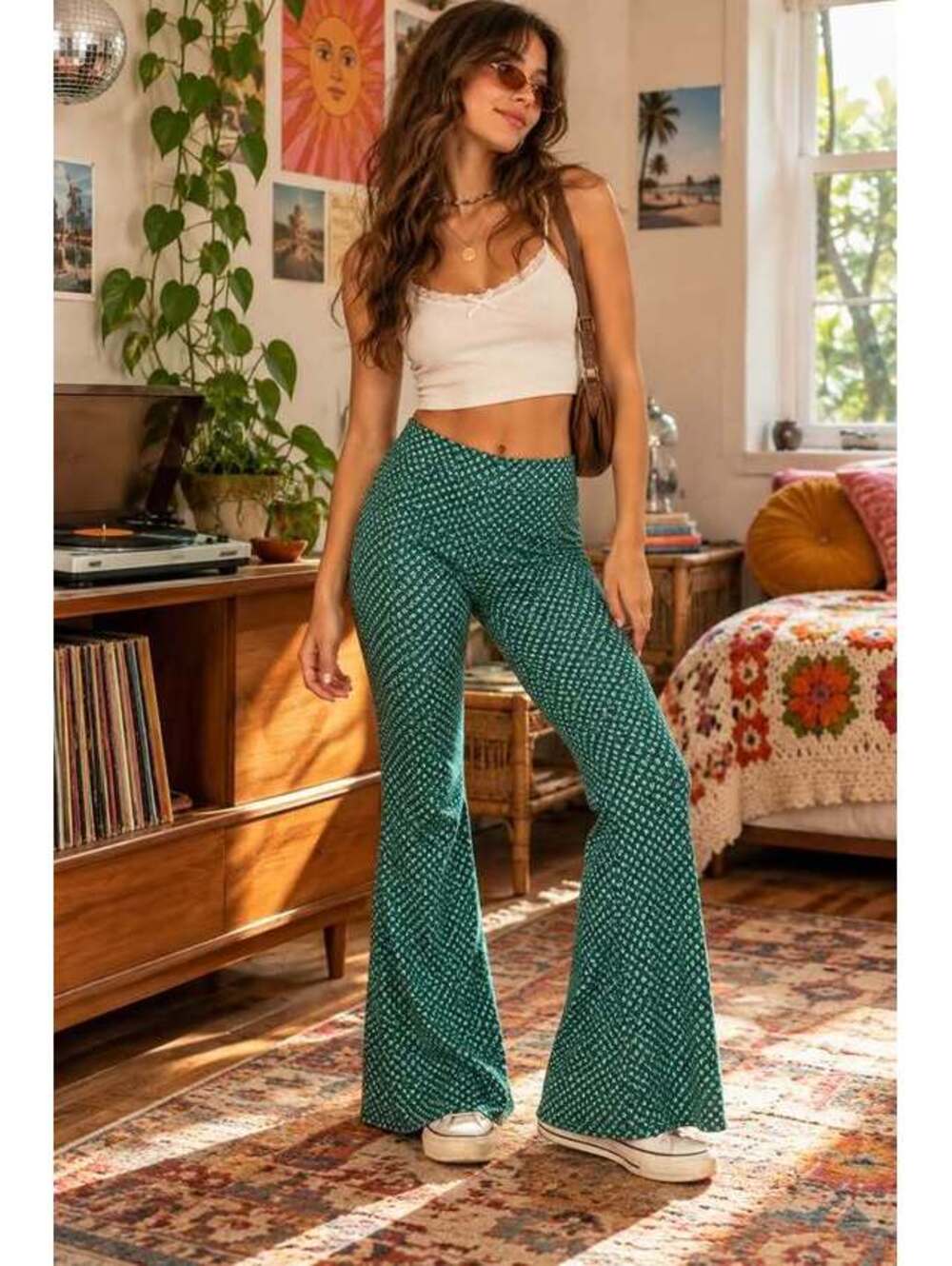 Princess Polly The Tegan Pants Green Flare